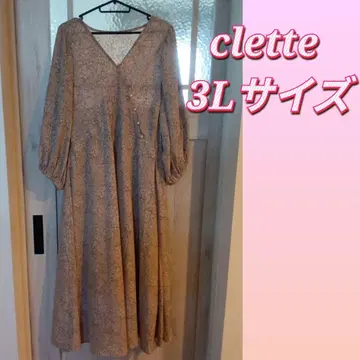 새상품급 clette 클레트 핑크 베이지 V넥 롱 원피스 3L