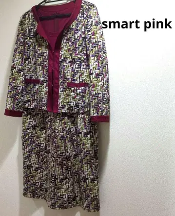 smart pink 멀티 컬러 자켓과 스커트 세트