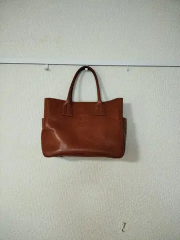 H 브라운 가죽 토트백
