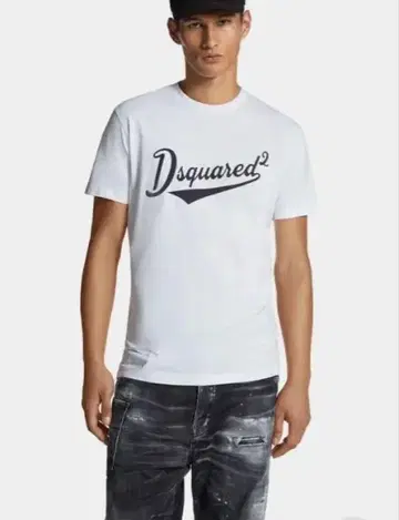 택 포함 새상품 DSQUARED2 화이트 티셔츠 로고 프린트