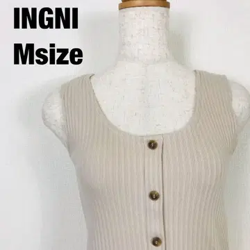 INGNI 잉그 프론트 버튼 리브 니트 탱크탑 D3