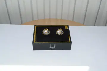 dunhill 골드 실버 커프 링크스 새상품급