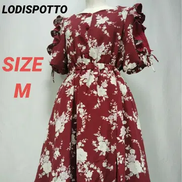 LODISPOTTO 로디스포토 원피스 꽃무늬 프릴 올 패턴 리본 빨간색