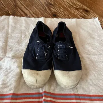 BENSIMON 네이비 에스파드리유 스타일 스니커즈
