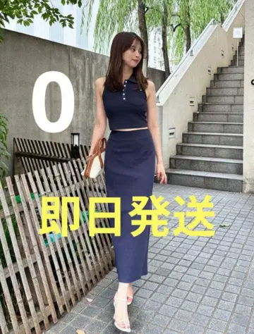 0 네이비 SNIDEL 스나이델 완판템 폴로 컷 세트 택 포함 새상품