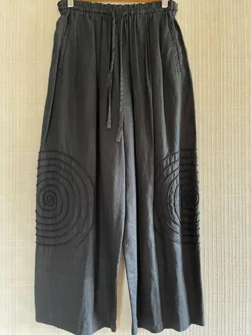 미야케 잇세이 HAI 하이 블랙 린넨 와이드 팬츠 희귀