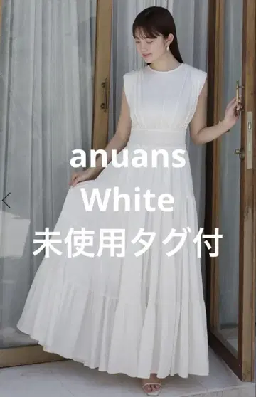 미사용 택 포함 개더 티어드 컷 원피스 White