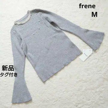 택 포함 새상품 frene 플라네 그레이 긴팔 니트 M~L