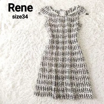 Rene 르네 TISSUE 사 트위드 드레스 원피스 리본