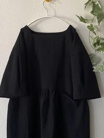 handmade* 스퀘어 허리에 포켓이 있는 개더 원피스