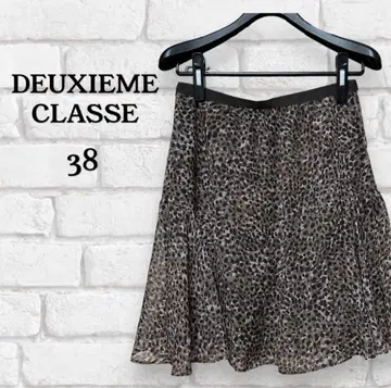 DEUXIEME CLASSE 플레어 스커트 38 표범 무늬 여성용