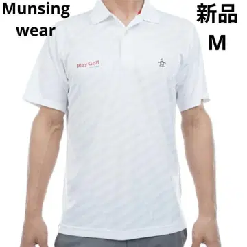 새상품 먼싱웨어 SEASON 로고 자카드 스트레치 반팔 피케 셔츠 M