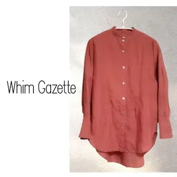 Whim gazette 라미 100% 요크 절개 밴드 카라 셔츠