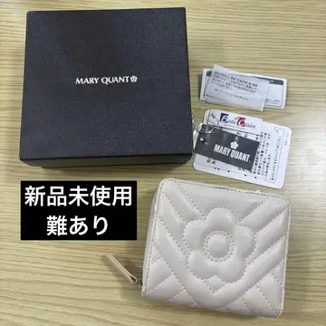 MARY QUANT 접이식 지갑 베이지 꽃 모티브