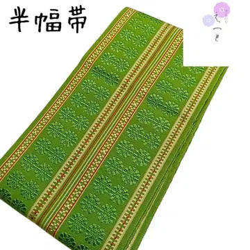 17 엣또 반폭 오비 그린 세로 스트라이프 추상