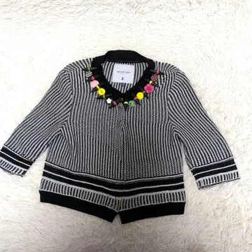 Tricot 트리코 시크 니트 크롭 가디건 장식 옷깃