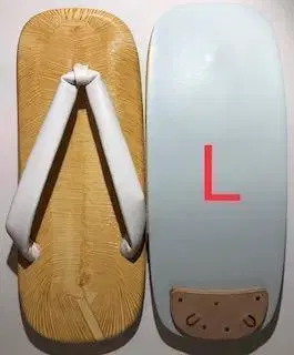 셋타 나무풀 겉면 화이트 2단 인조 가죽 바닥 L 사이즈