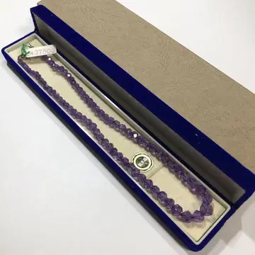 보라색 크리스탈 목걸이 컷 구슬