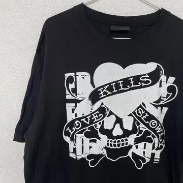 Ed Hardy 스컬 티셔츠 블랙 Ed Hardy 4l 구제 의류 y2k