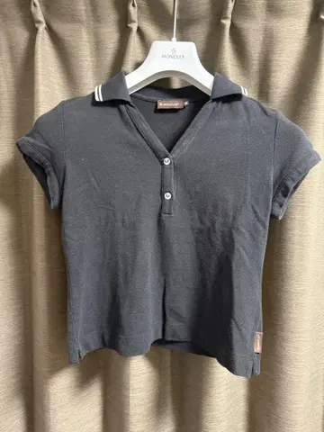 MONCLER 블랙 피케 셔츠 S 사이즈