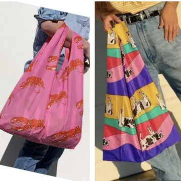 [새상품] BAGGU 스탠다드 레인보우 COW와 핑크 랍스터