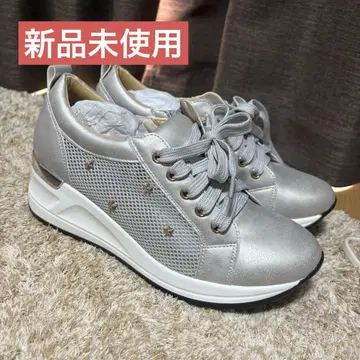 MARIKA 24.5cm 별 모티브 부착 사이드 메쉬 스니커즈 통굽