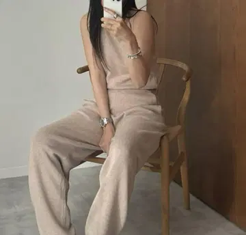 CLANE HALTER NECK KNIT ALL IN ONE