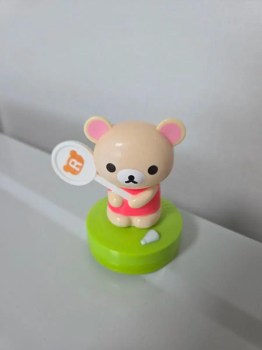 Badminton playing Korilakkuma stamp (2019 McDonald's Happy Meal toy)