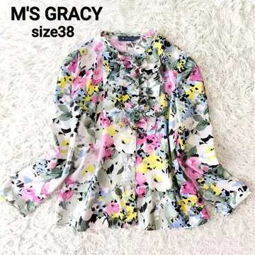 M'S GRACY 엠즈 그레이시 플라워 프린트 블라우스 프릴