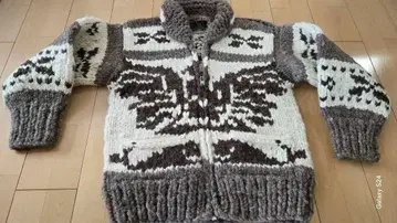NOOTKA 카우친 스웨터 브라운 화이트 (미사용)