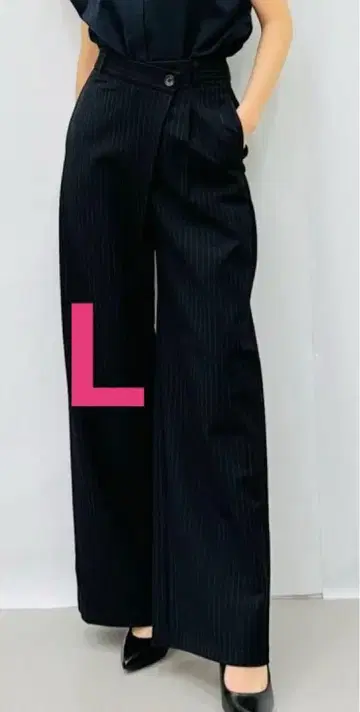 GU 지유 여성용 랩 슬랙스 Z+E 스트라이프 L 사이즈