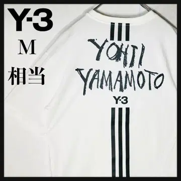 [ 대인기 디자인 ] Y-3 쓰리 라인 백 로고 반팔 티셔츠 화이트