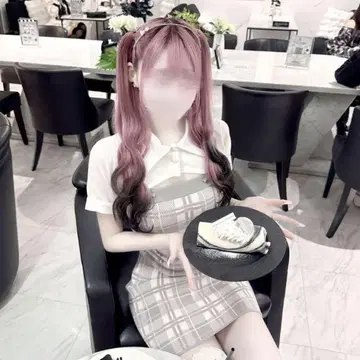 미셸 마카롱 check 앙상블 원피스 그레이 F 사이즈 이모