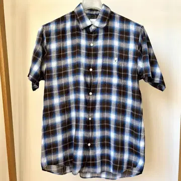 THE NORTH FACE QD 린넨 체크 셔츠 반팔 NR21424
