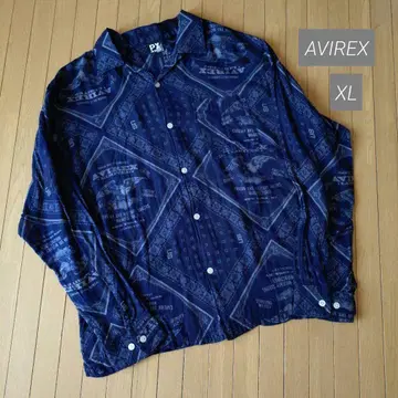 AVIREX 아비렉스 반다나 로고 패턴 셔츠 XL