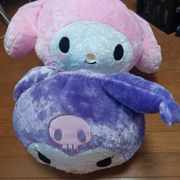 마이멜로디 & 쿠로미 빅 봉제 인형 2개 세트