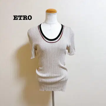 에트로 ETRO U넥 썸머 니트 코튼 레이온 46