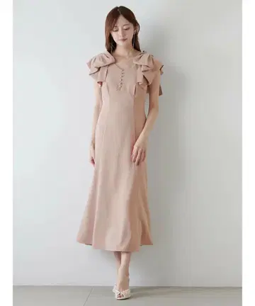 snidel 스나이델 리본 숄더 드레스 원피스 핑크 리본