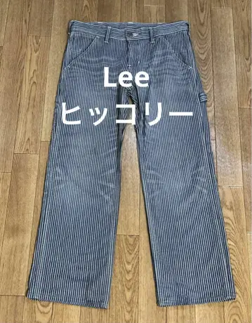 Lee Lee 스트라이프 페인터 워크 팬츠 카고 팬츠 히코리
