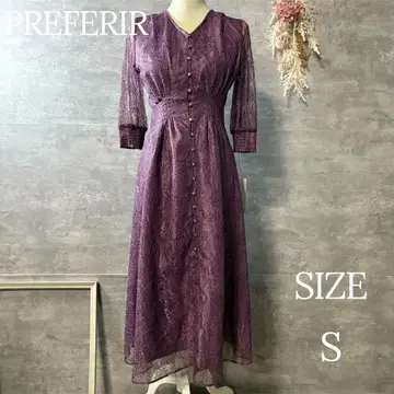 새상품 프레페리르 백리본 레이스 결혼식 포멀 드레스 S