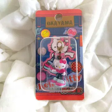 지역 헬로키티 오카야마 데님 헬로키티 스트랩 발길이 지퍼 마스코트