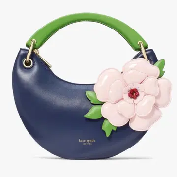 [미사용 새상품] kate spade 숄더백 꽃 네이비