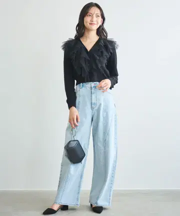 LILIAN CARAT 커브 데님 팬츠