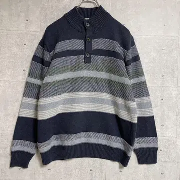[Crocodile] 크로커다일 남성용 니트 (M) 하이넥 보더
