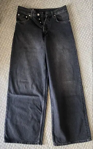 ZARA 블랙 슈퍼 배기 핏 청바지 28