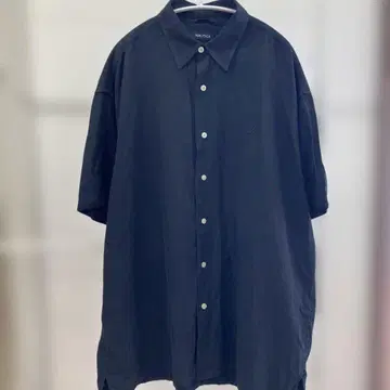 NAUTICA 블랙 실크 반팔 셔츠 XL