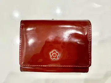 MARY QUANT 빨간색 3단 폴더형 지갑