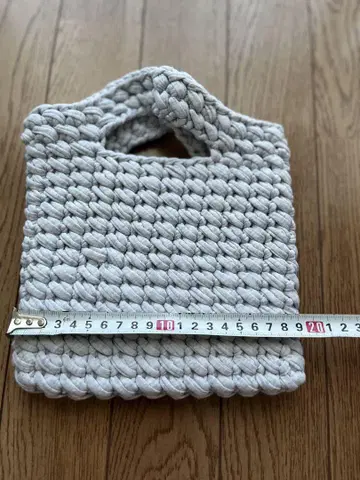 그레이 뜨개질 디자인 백 약 20cm x 20cm