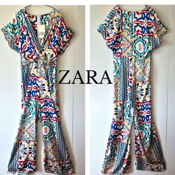 새상품 ZARA 모로칸 패턴 점프수트 올인원 SIZE M