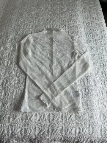 AND NOW THIS 블랙 레이스 긴팔 셔츠 M